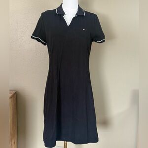 Tommy Hilfiger Black Polo Dress with White Trim Golf Mini Size M